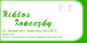 miklos kopeczky business card